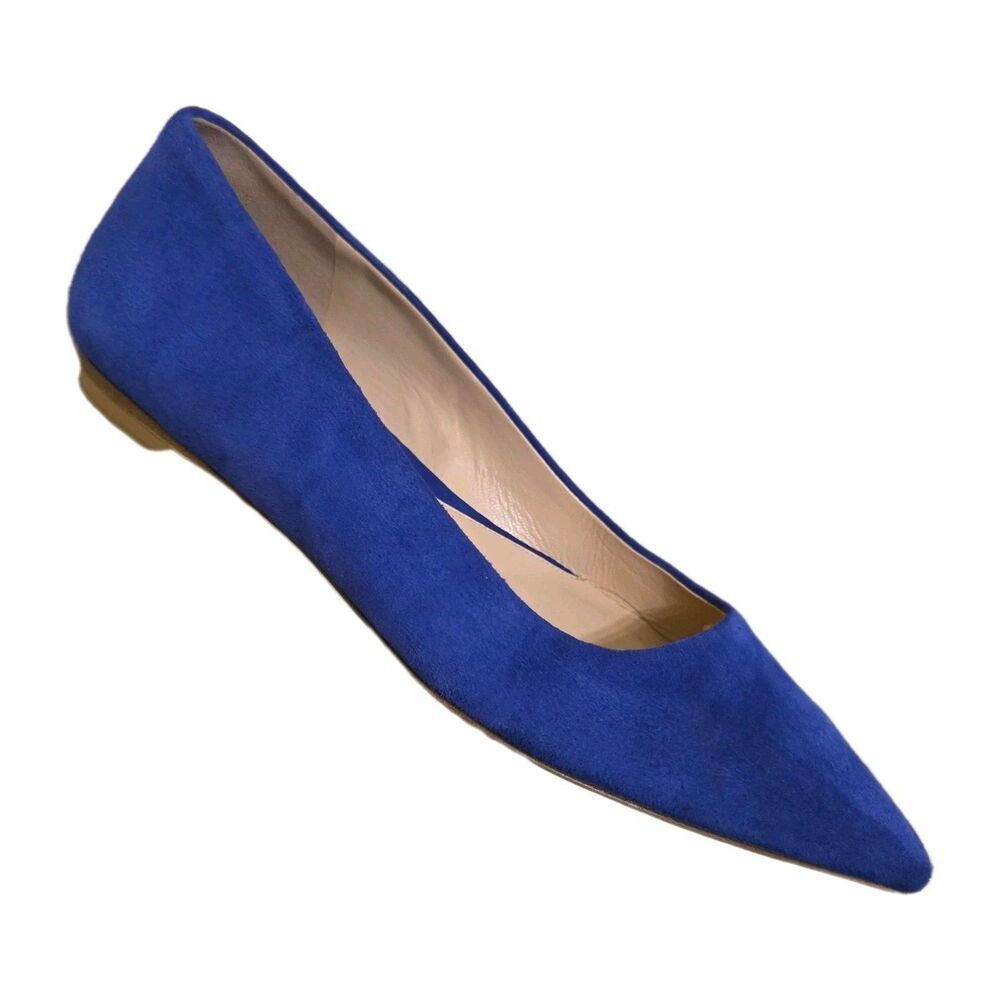 mm lafleur Size 36 The Rowan Flat Royal Blue Suede Point Toe MSRP $195